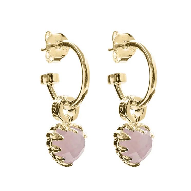 Stolen Girlfriends Club Love Claw Earrings Rose Quartz